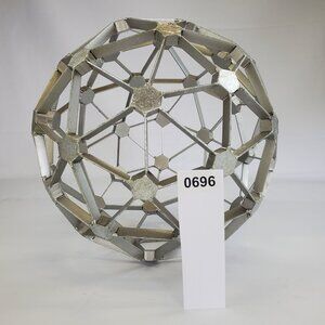 Mercana Pelligrini IV Kinetic Sculptural Sphere Silver Metal Accent Piece